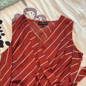 Lane Bryant Crimson and White Wrap Dress